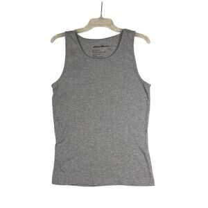 Eddie Bauer Ribbed Tank Top Gray Size Medium Activewear Cotton Blend